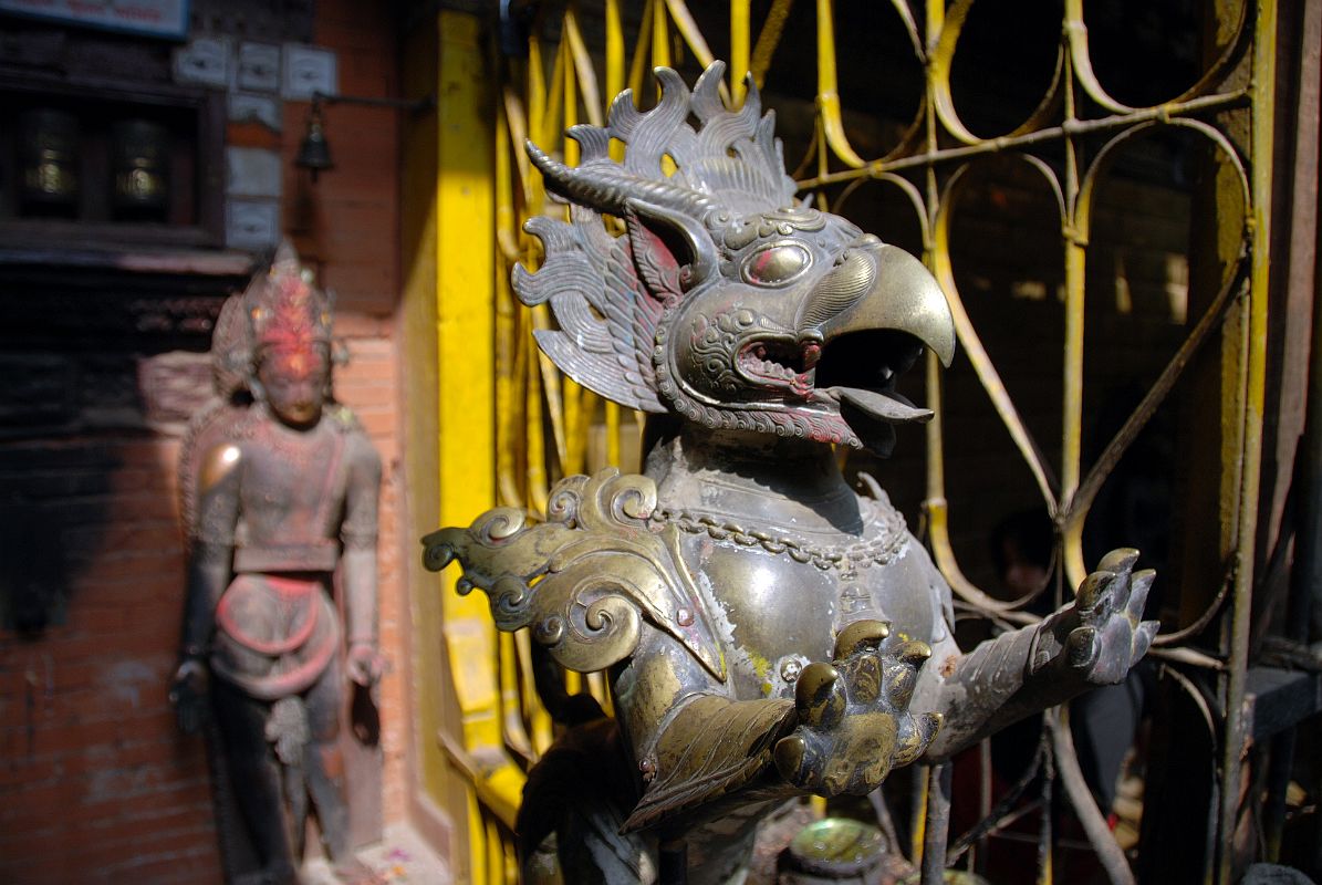 Kathmandu Patan Golden Temple 22 Statue Of A Griffin 